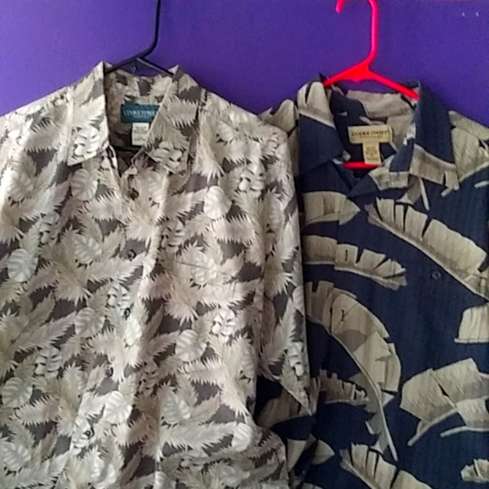 Lot of 2 Cooke Street Men's Casual Hawaiian Shirts Size Large Excellent Cond.